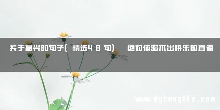 关于高兴的句子（精选48句） 绝对体验不出快乐的真谛